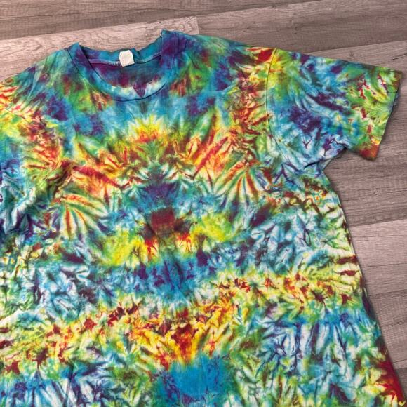 Vintage 80s Tie Dye Single Stitch T-Shirt Fruit of the Loom USA Made XX-Large - Picture 2 of 10